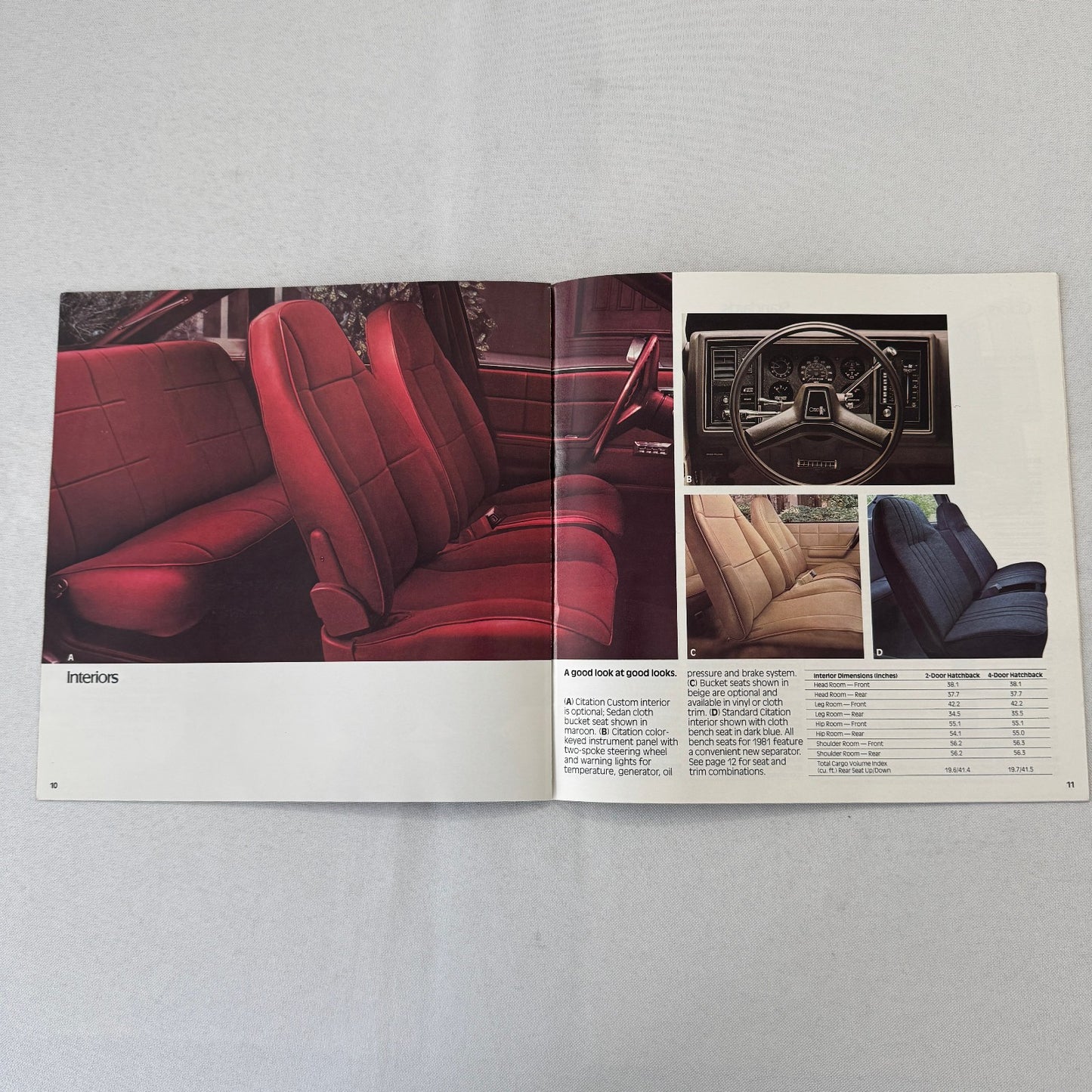 1981 Chevrolet Citation Car Sales Brochure Catalog Chevy X11 X-11