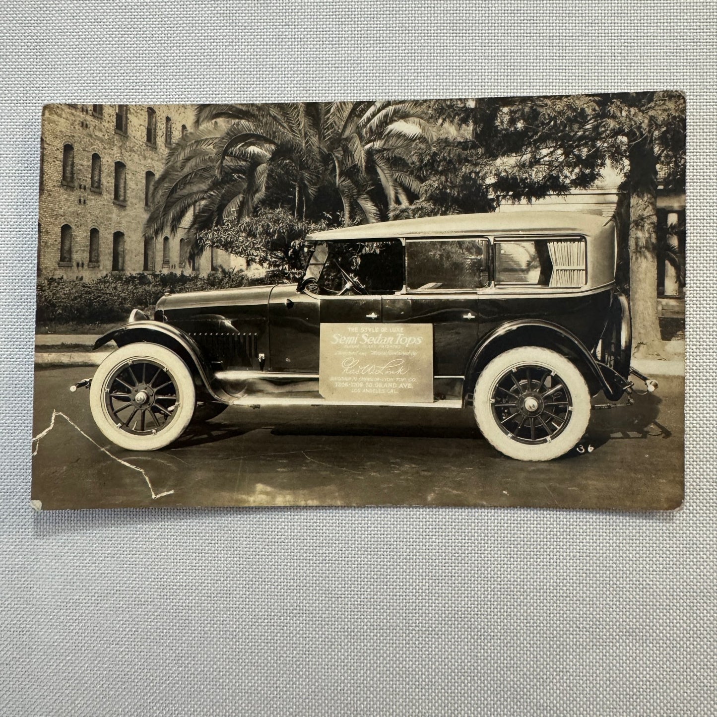 Charles W Link Vintage Automobile Car Sedan Top Real Photo Postcard RPPC Antique