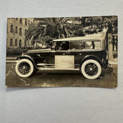 Charles W Link Vintage Automobile Car Sedan Top Real Photo Postcard RPPC Antique