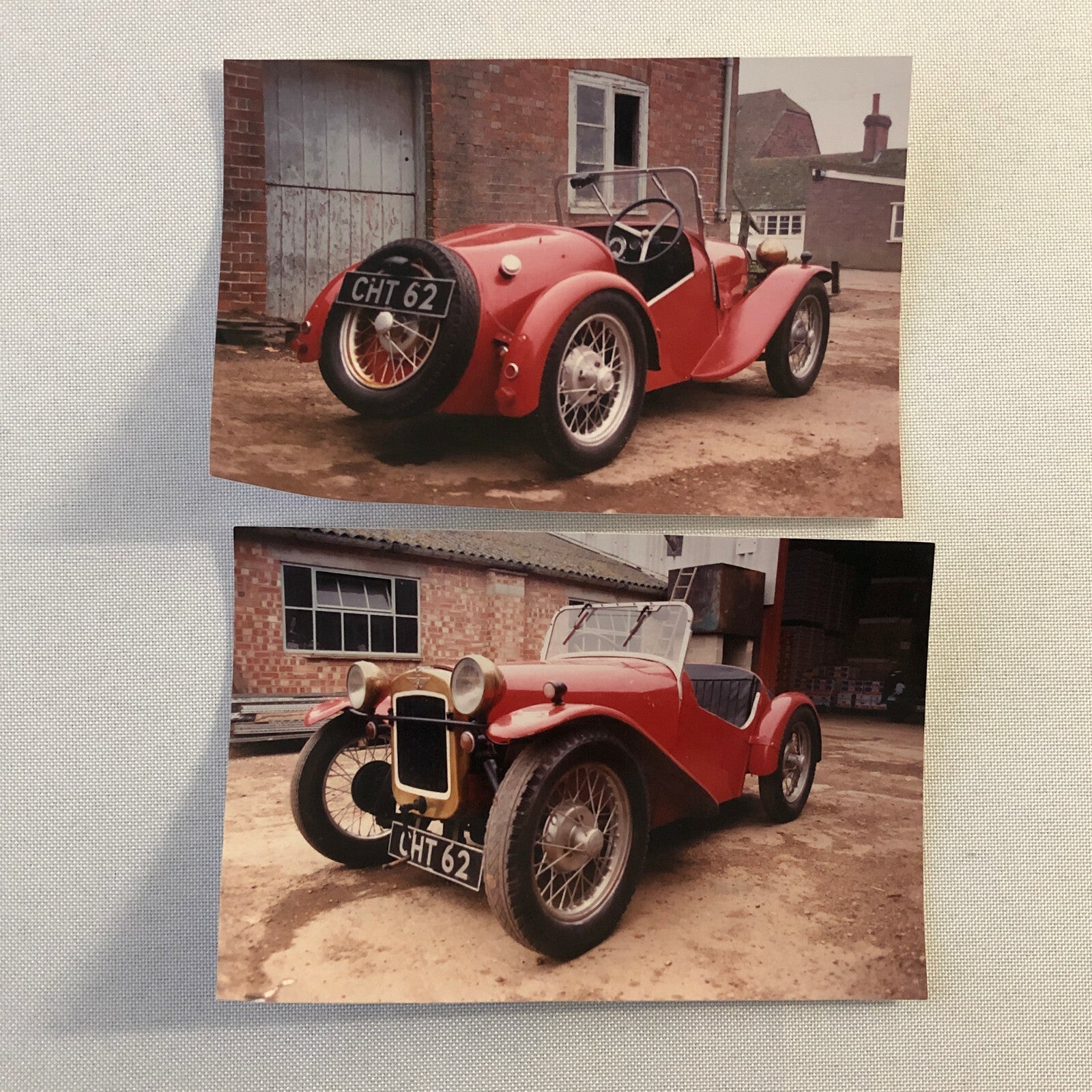 Vintage 1928 Austin Seven Car Photo Photograph Print Lot of 2