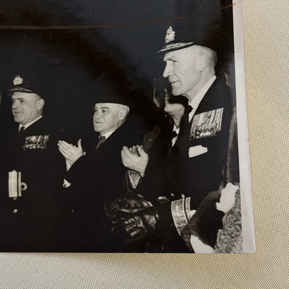 Vintage Canadian Navy Officials Military Press Photo Photograph French 1954