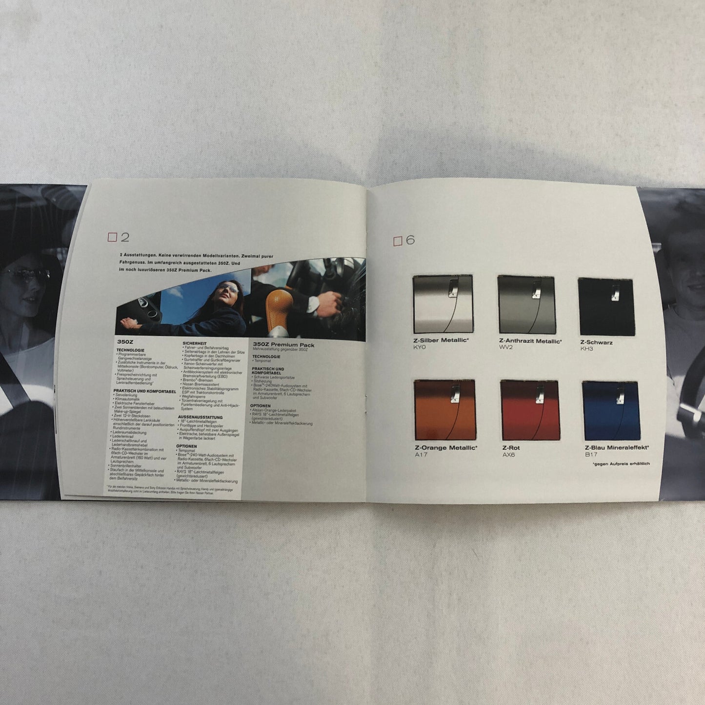 Nissan 350Z 350 Z Car Sales Brochure Catalog GERMAN Text European Market
