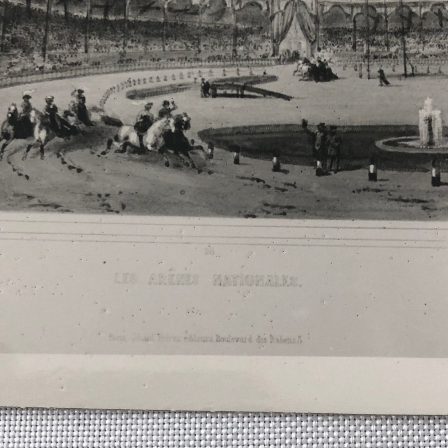 Vintage Photograph of Painting Circus Scene Horses Hot Air Balloon Photo