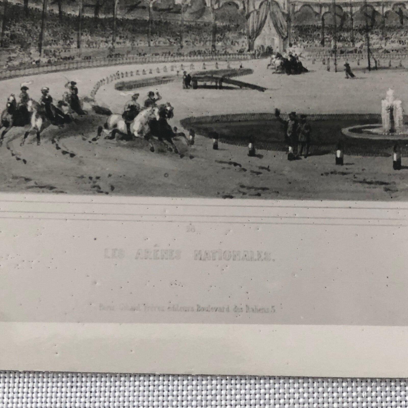 Vintage Photograph of Painting Circus Scene Horses Hot Air Balloon Photo