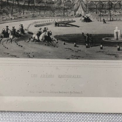 Vintage Photograph of Painting Circus Scene Horses Hot Air Balloon Photo