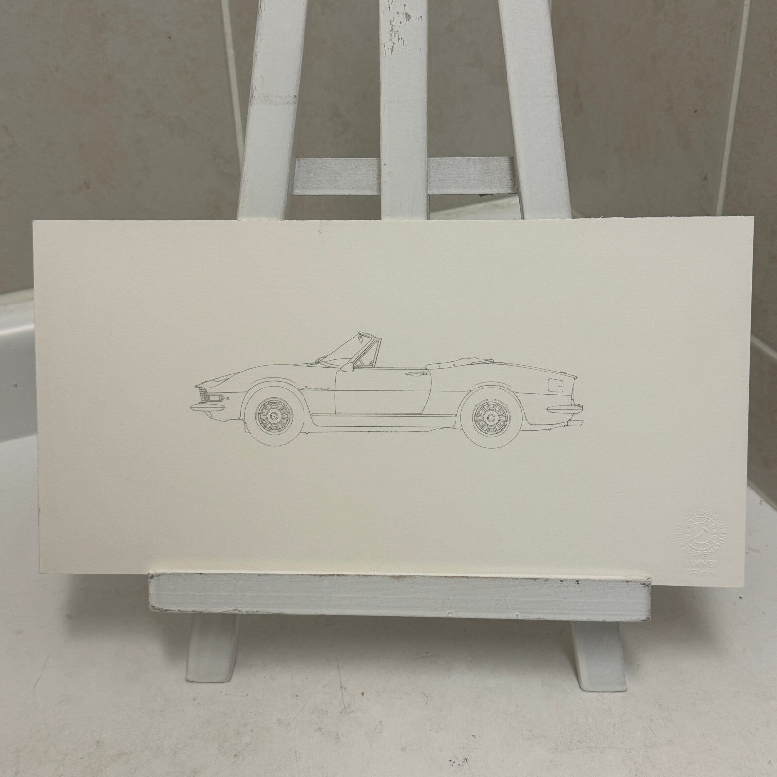 1967 Fiat Dino Spider Pininfarina Car Illustration Art Drawing Hand Drawn