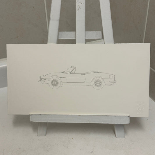 1967 Fiat Dino Spider Pininfarina Car Illustration Art Drawing Hand Drawn