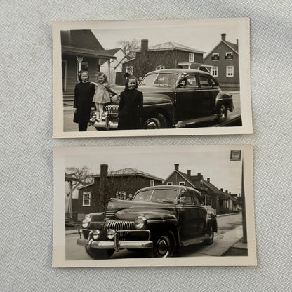 Vintage Car Automobile Snapshot Photo Photograph with Children DS24 Lot 2x