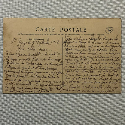 Antique 1906 Circuit de la Sarthe Racing Car Postcard Post Card French