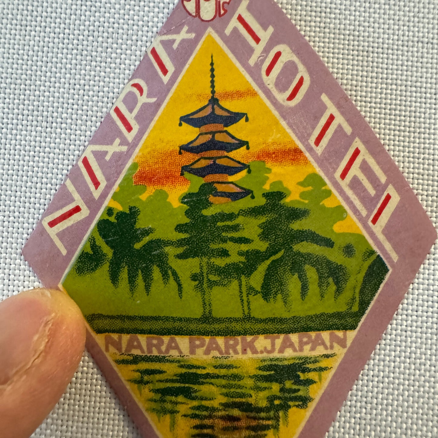 Vintage Hotel Travel Luggage Label Nara Park Japan Nara Hotel