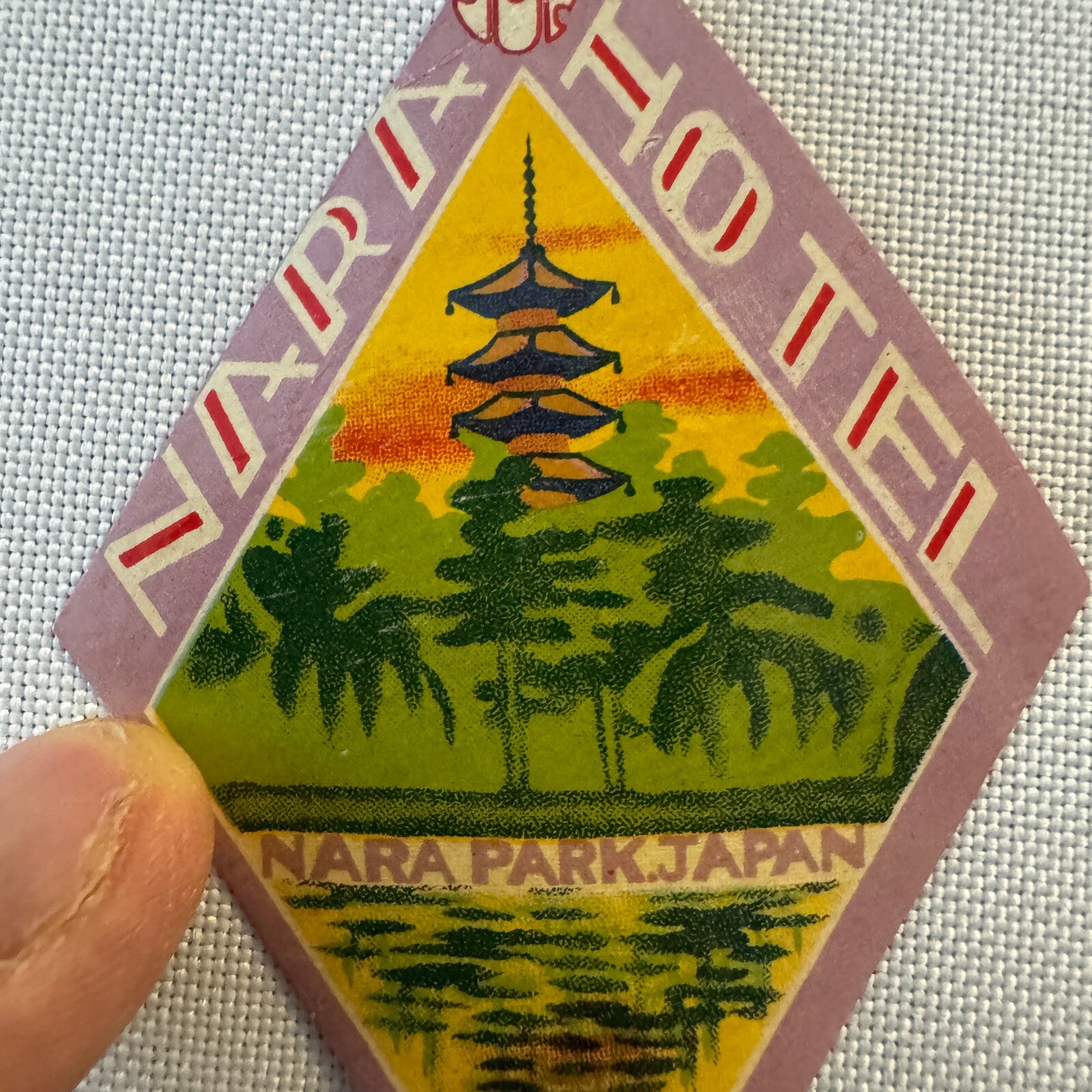 Vintage Hotel Travel Luggage Label Nara Park Japan Nara Hotel