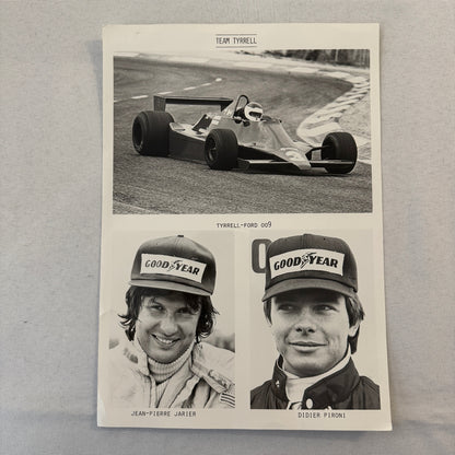 Tyrrell Racing Ford 009 Jean Pierre Jarier Didier Pironi Press Photo Photograph