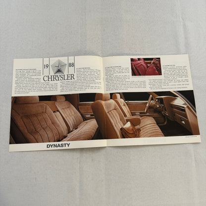 1988 Chrysler Dynasty Car Sales Brochure Catalog Advertising