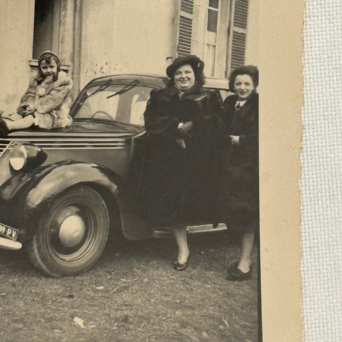 Vintage Photo Photograph Print Women Child with Automobile Car