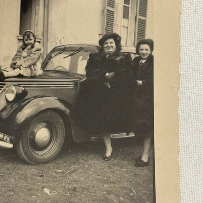 Vintage Photo Photograph Print Women Child with Automobile Car