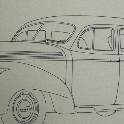 1938 Graham Six Sedan Automobile Car Illustration Art Drawing Hand Drawn