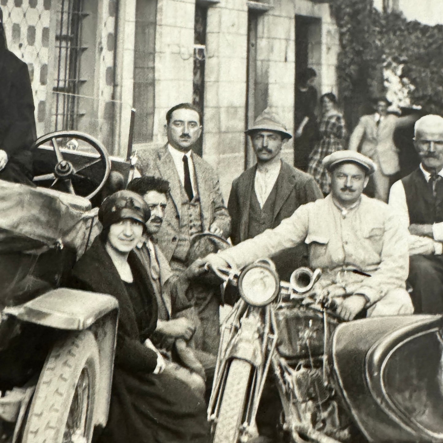 Vintage Photograph Photo Print Automobile Motorcycle Sidecar People European