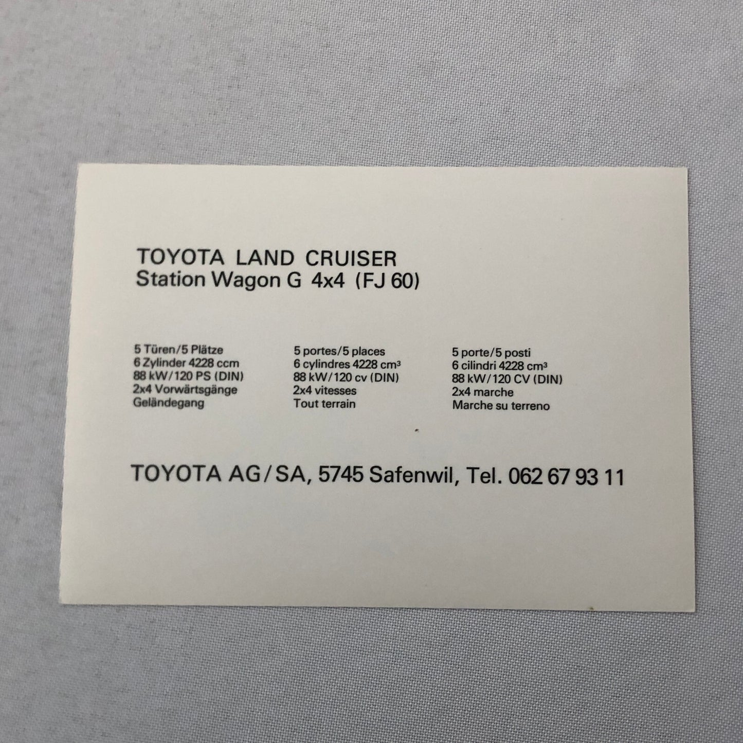 Toyota Land Cruiser FJ 60 Station Wagon G Factory Press Photo Photograph FJ60