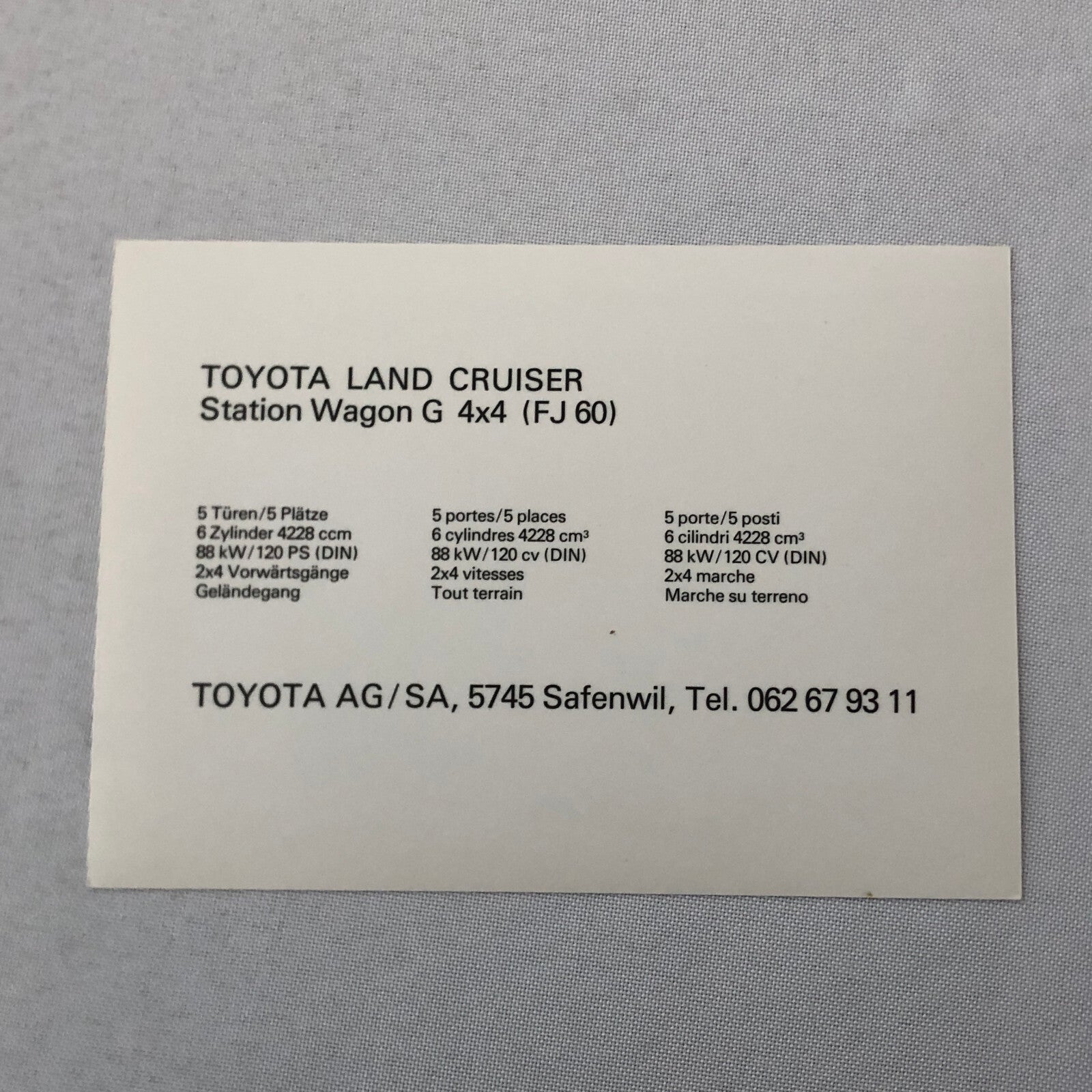 Toyota Land Cruiser FJ 60 Station Wagon G Factory Press Photo Photograph FJ60