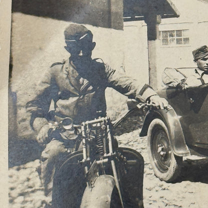 Vintage Photo Photograph Print Early Car Automobile Motorcycle People