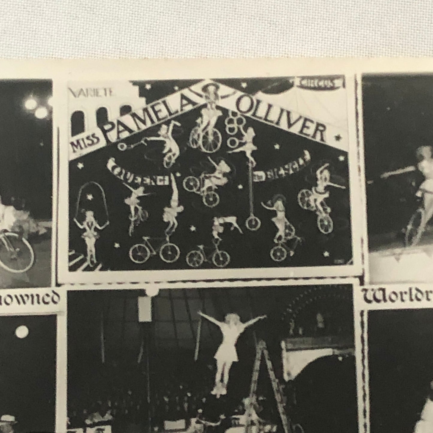 Circus Bicycle Act Performer Photo Photograph Miss Pamela Olliver Vintage
