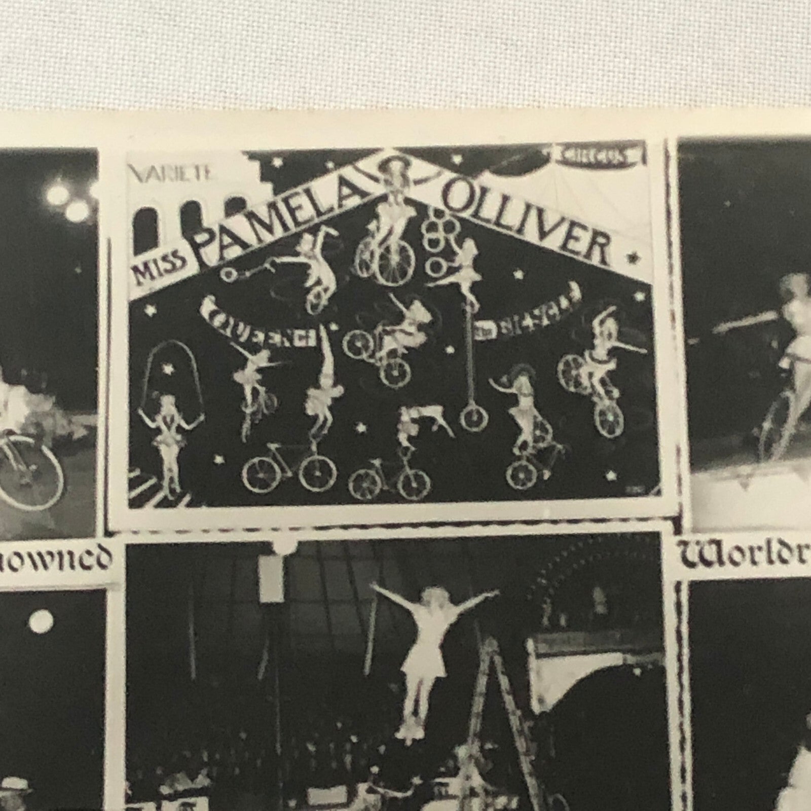 Circus Bicycle Act Performer Photo Photograph Miss Pamela Olliver Vintage