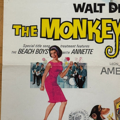 Vintage Disney Movie Poster The Monkeys Uncle 1964 Walt Disney Film