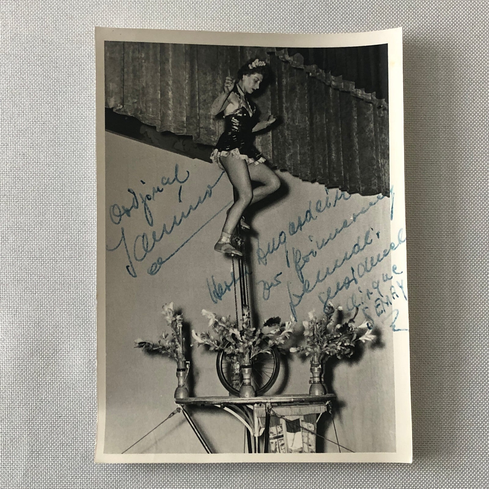 Circus Performer Women Unicycle Balancing Act Photo Photograph Original Jamino