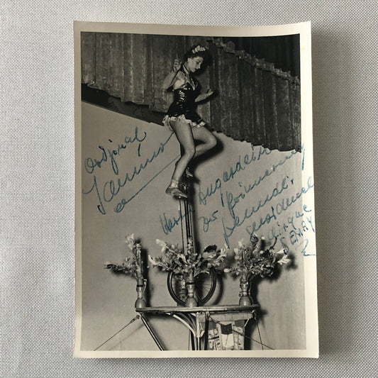 Circus Performer Women Unicycle Balancing Act Photo Photograph Original Jamino