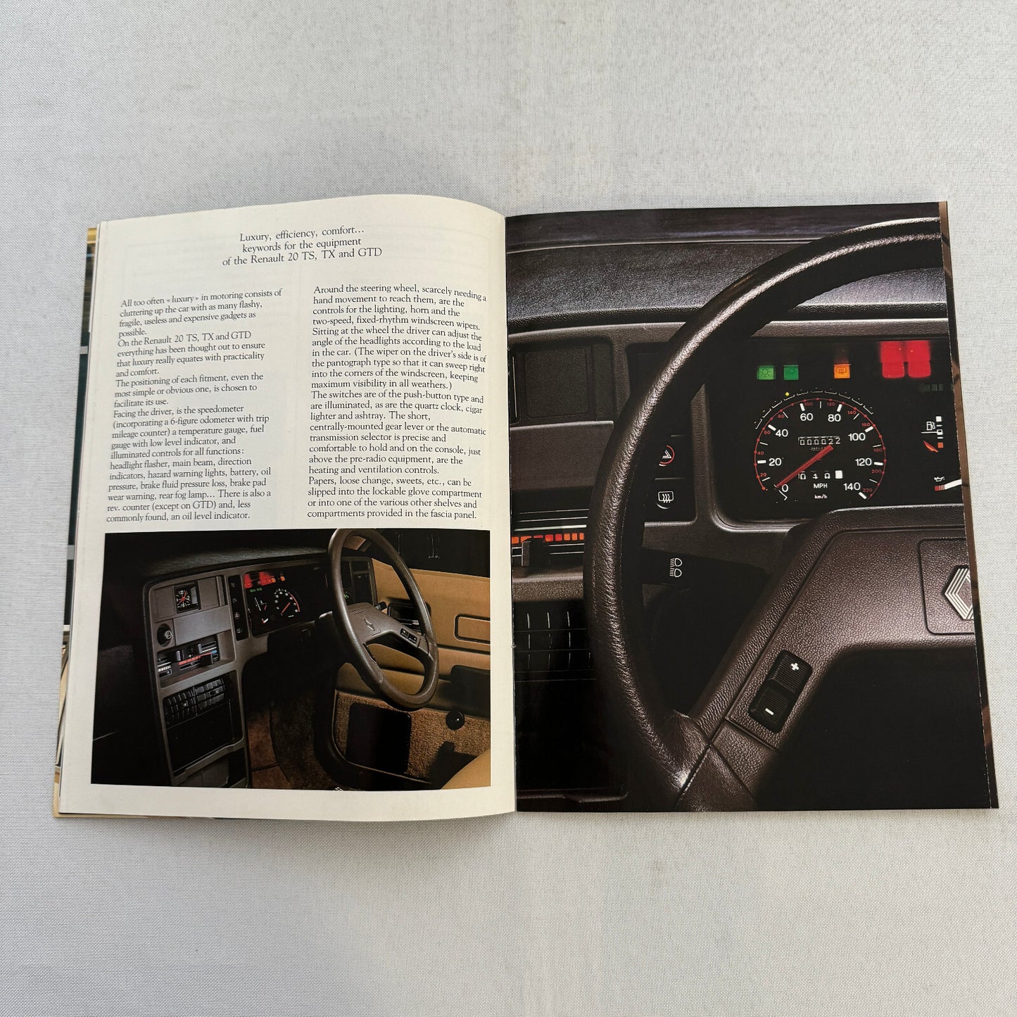 Renault 20 Car Sales Brochure Catalog Vintage Advertising TS TX GTD