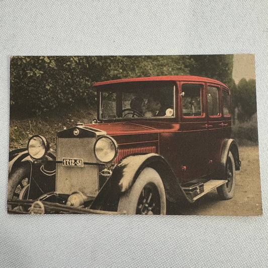 Fiat Car Automobile with Kissing Couple Postcard Post Card