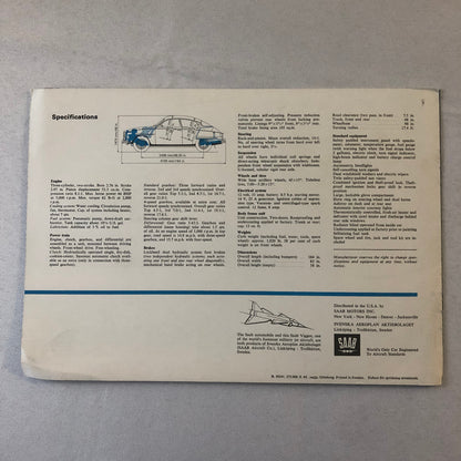 Vintage Saab Car Automobile Sales Brochure Catalog Advertising 1964 1965