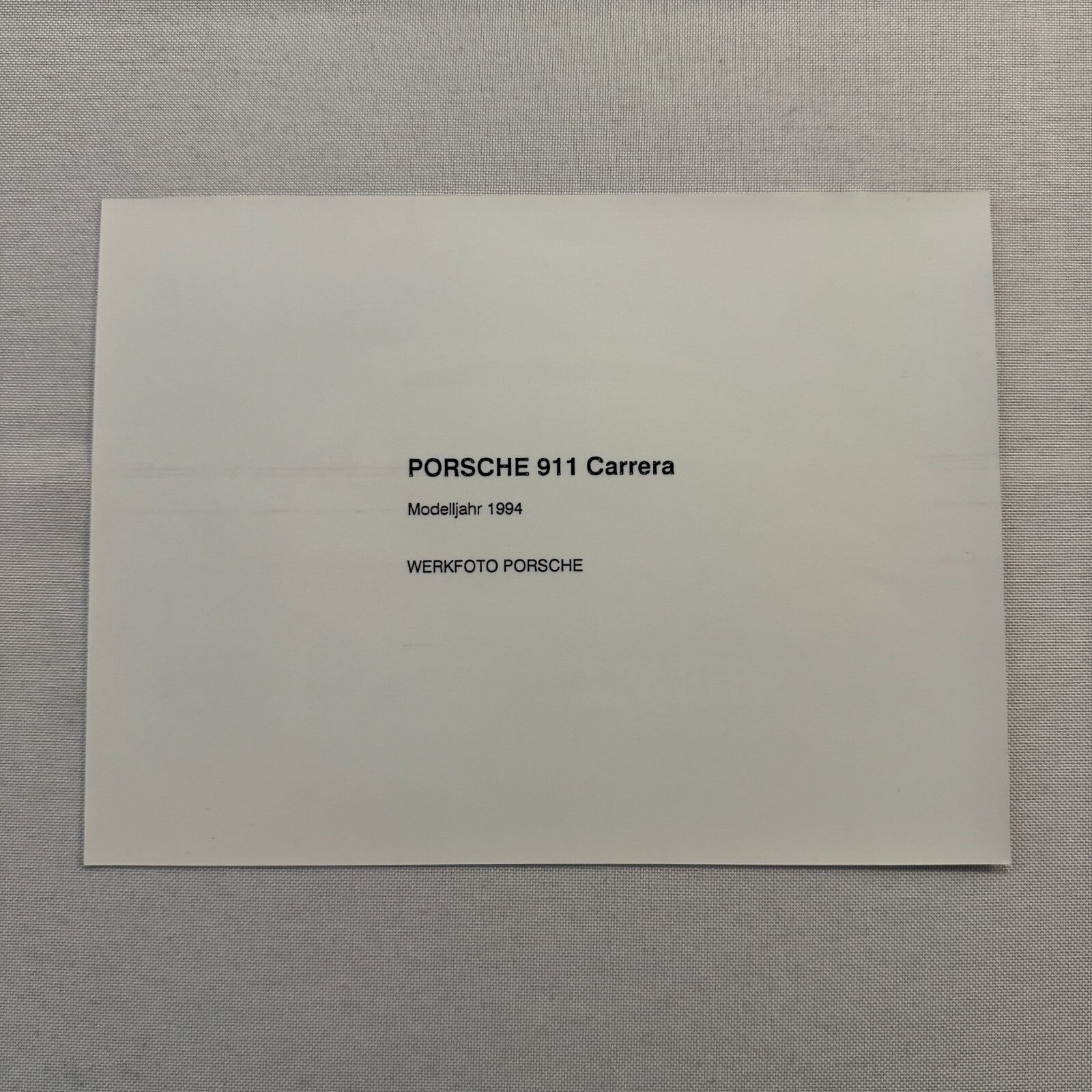 1994 Porsche 911 Carrera Factory Press Photo Photograph Print Werkfoto