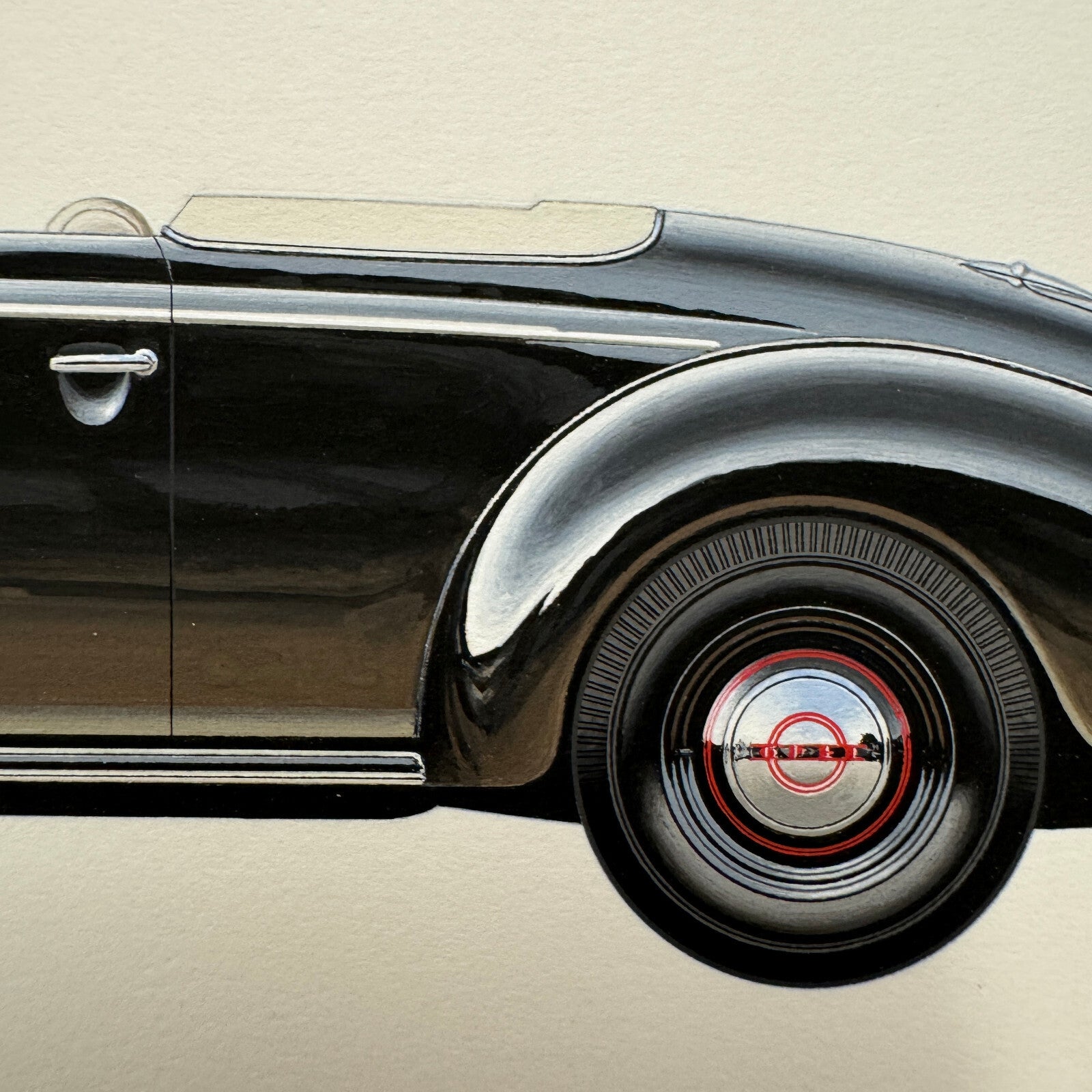 1938 Opel Admiral Cabriolet Glaser Car Illustration Art Drawing Hand Drawn