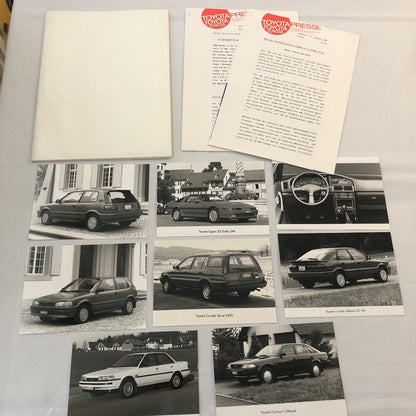 1989 Toyota Press Kit German Brochure Starlet Supra Carina Corolla Photos
