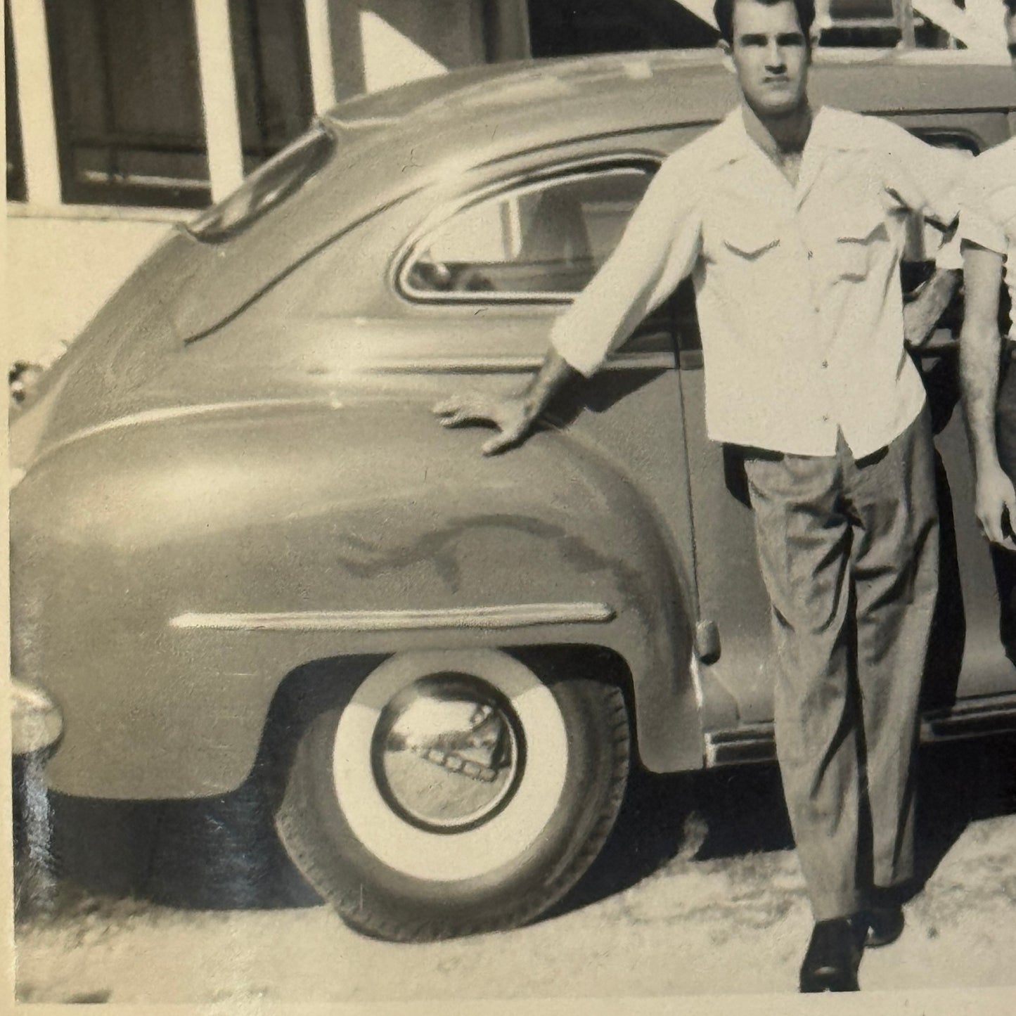 Vintage Car Automobile Photo Photograph Print Men with Vehicel
