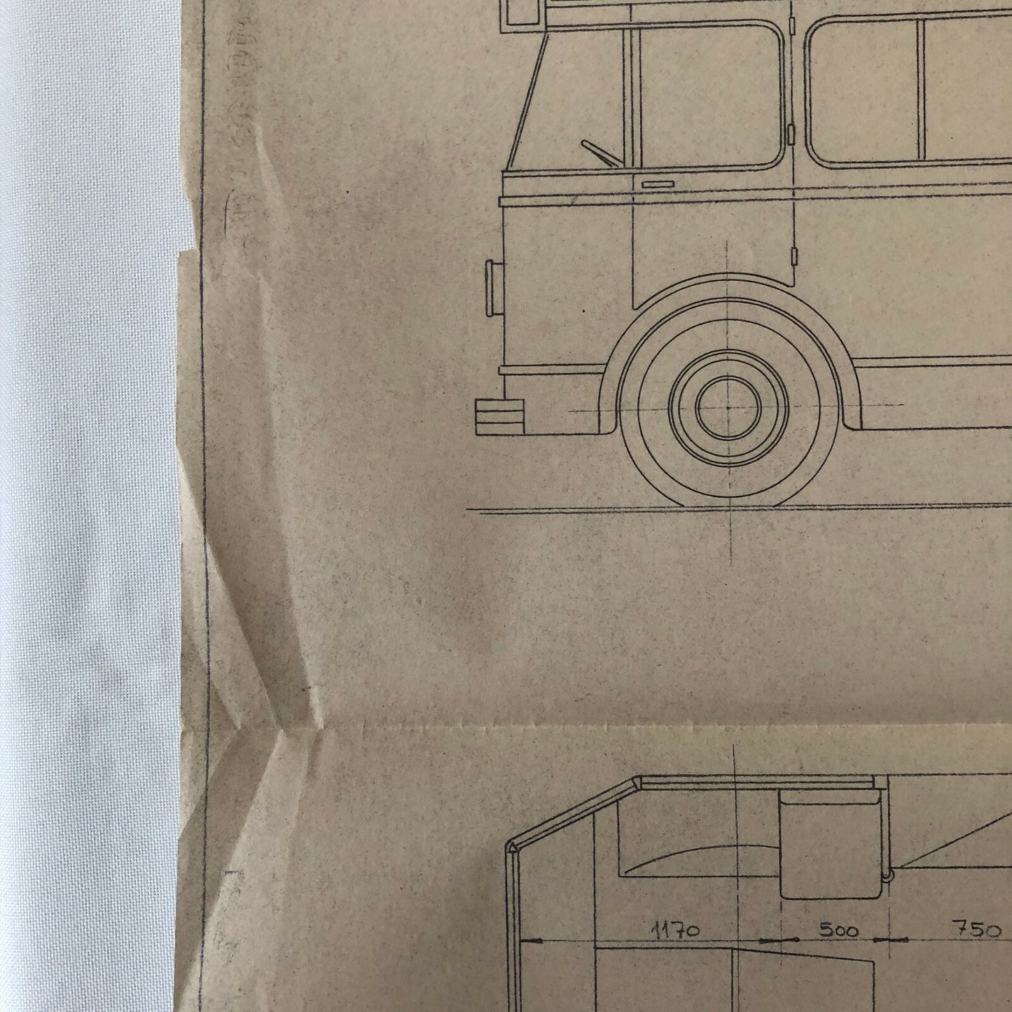 1935 Coachbuilder Bus Design Blueprint Rendering Blue Print Coach Bus Truck