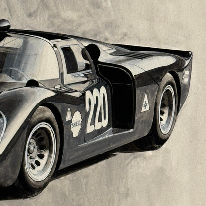Alfa Romeo Racing Car Vintage Car Illustration Art Drawing Hand Drawn