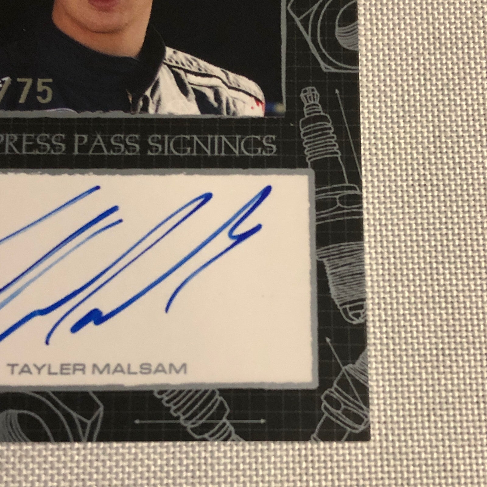 2010 Press Pass Signings Tyler Malsam Auto Autograph Signature Card NASCAR /75