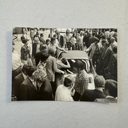Crowd with Porsche 911 Photo Photograph Vintage