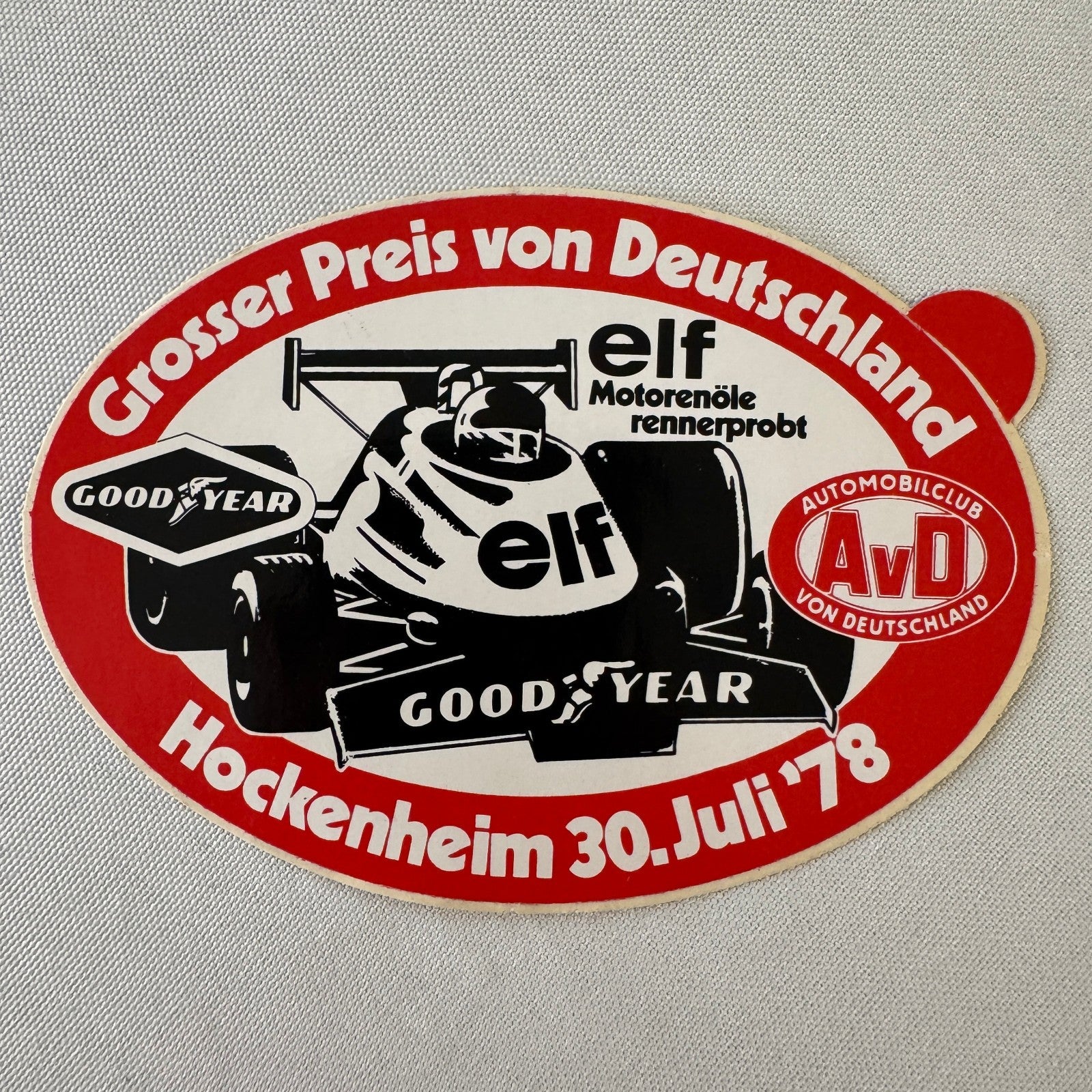 1978 Hockenheim German Grand Prix Racing Decal Sticker AVD