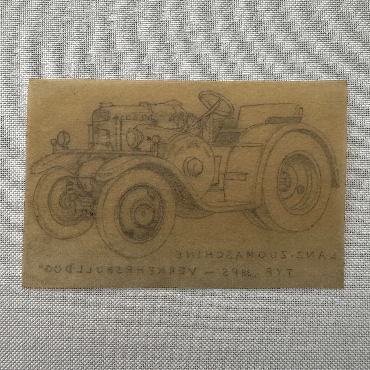 Lanz Bulldog Tractor Vintage Illustration Hand Drawn Drawing Sketch Art Germany