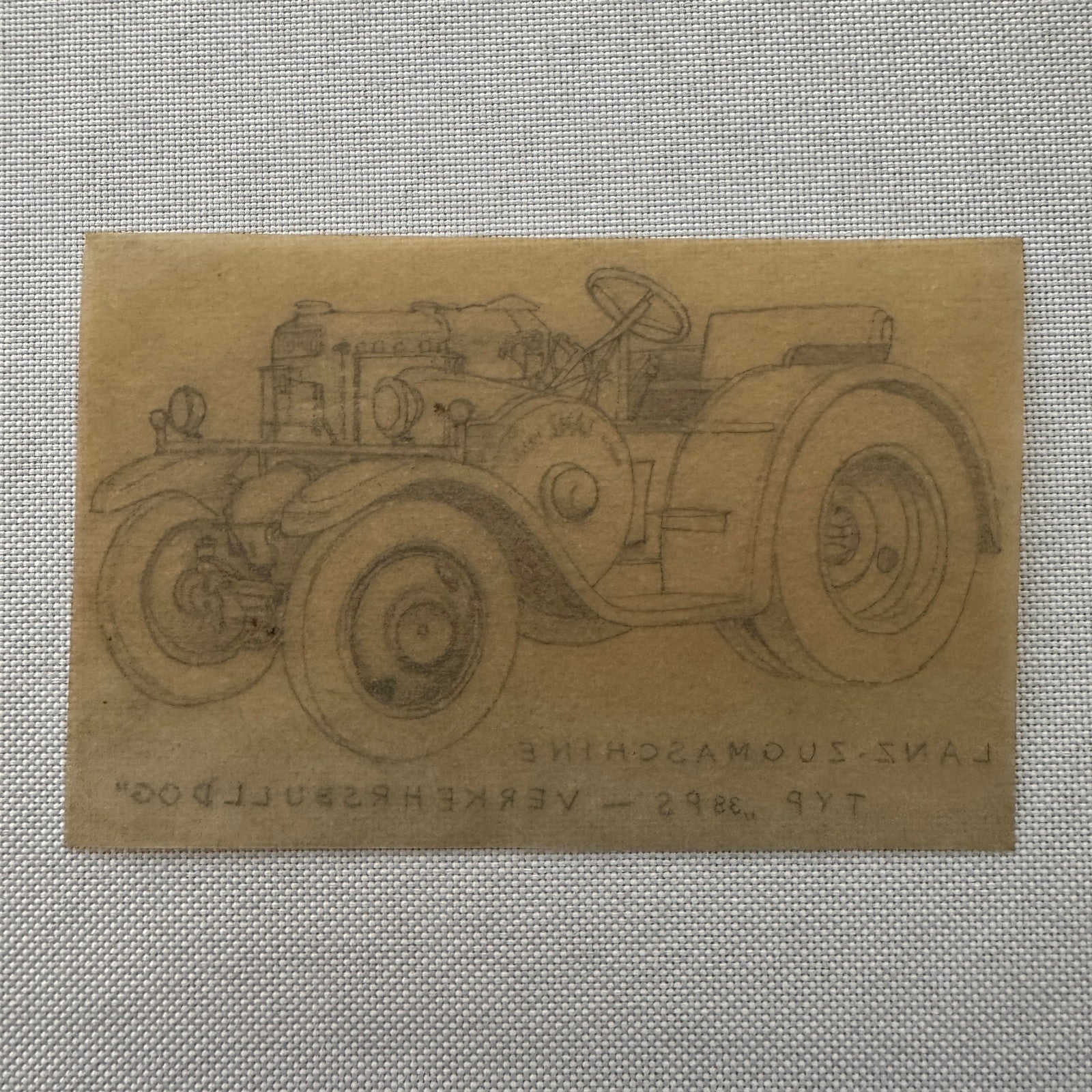 Lanz Bulldog Tractor Vintage Illustration Hand Drawn Drawing Sketch Art Germany
