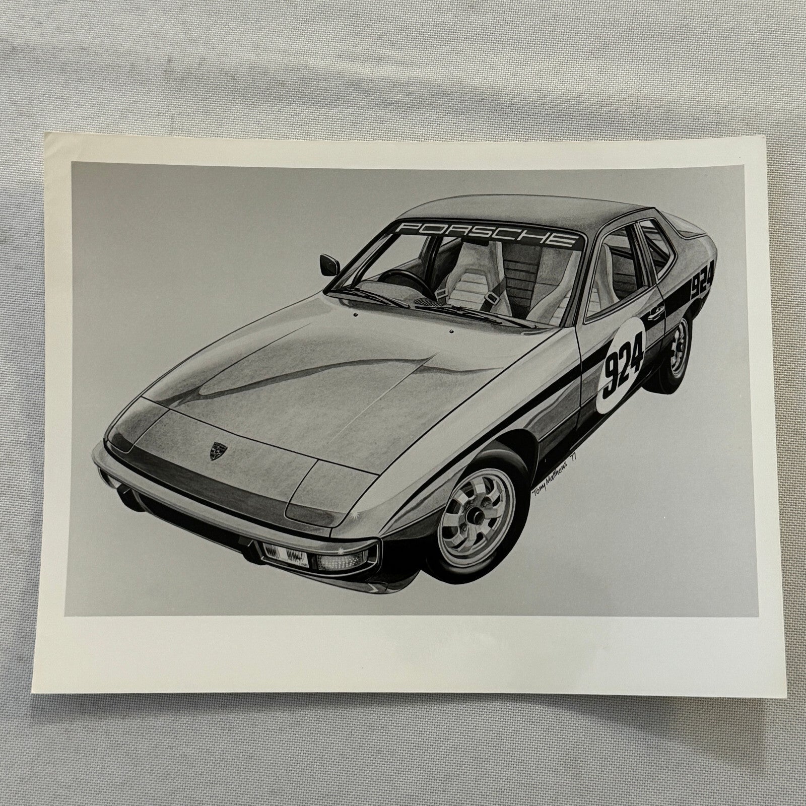 Porsche 924 Car Illustration Photo Photograph Vintage