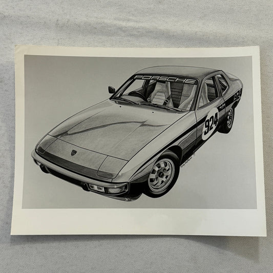 Porsche 924 Car Illustration Photo Photograph Vintage