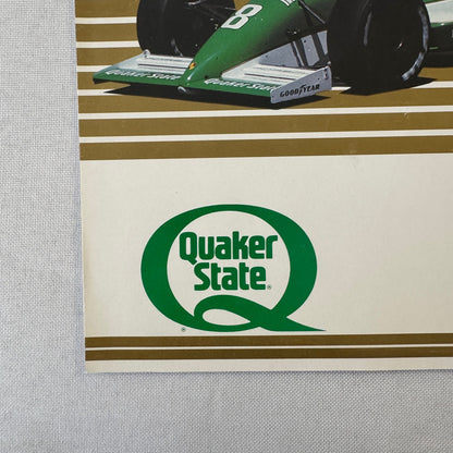 Vintage Porsche Quaker State Indy Racing Car Card Teo Fabi Driver