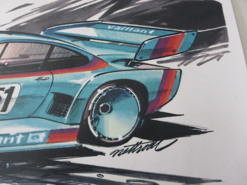 Porsche 935 Kremer Racing Design Sketch PRINT - Nottrodt Designer Vintage Art