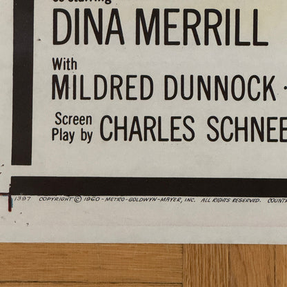 Vintage Movie Poster Butterfield 8 1960 Elizabeth Taylor Film