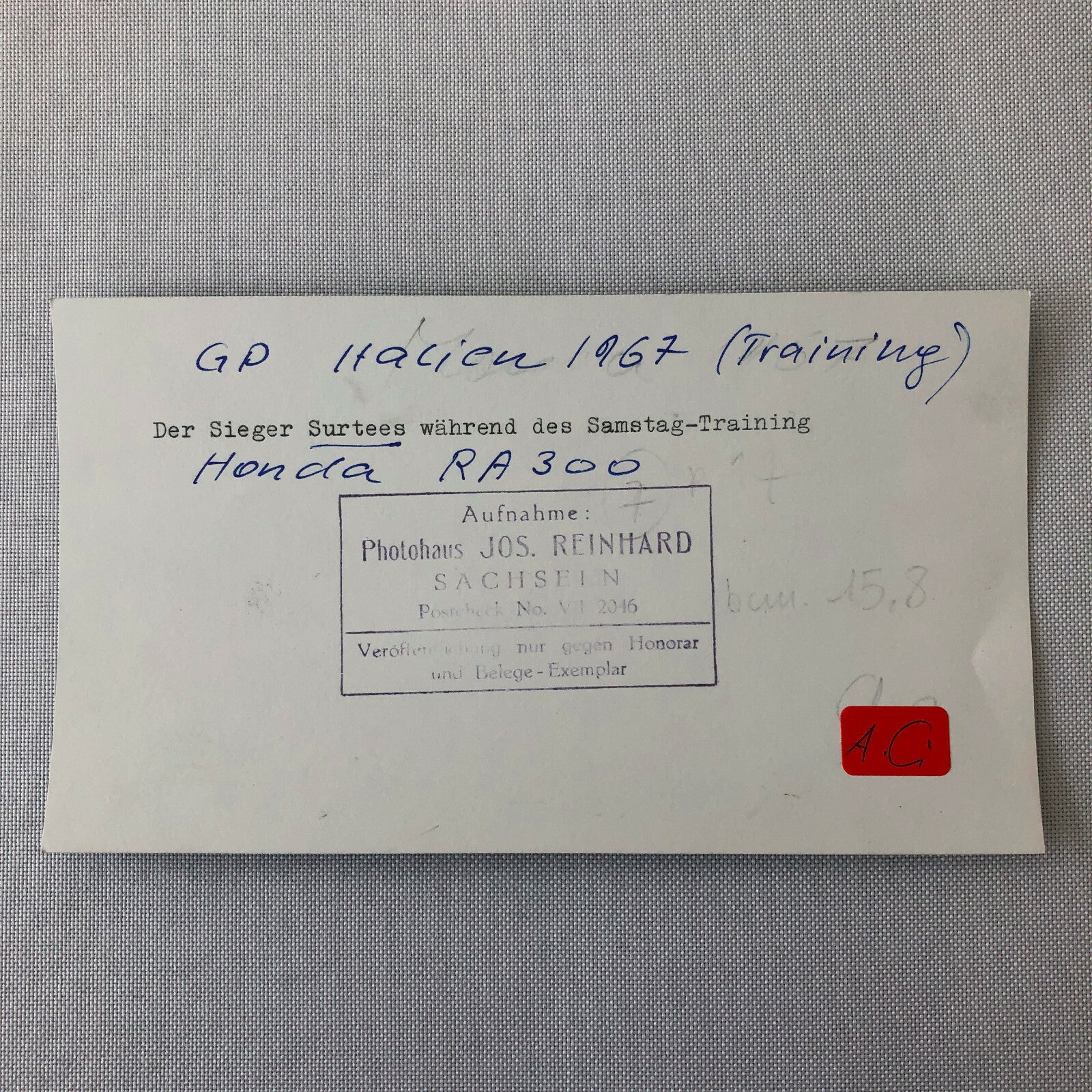 Vintage John Surtees 1967 Italian Grand Prix Honda Car Racing Photo Photograph