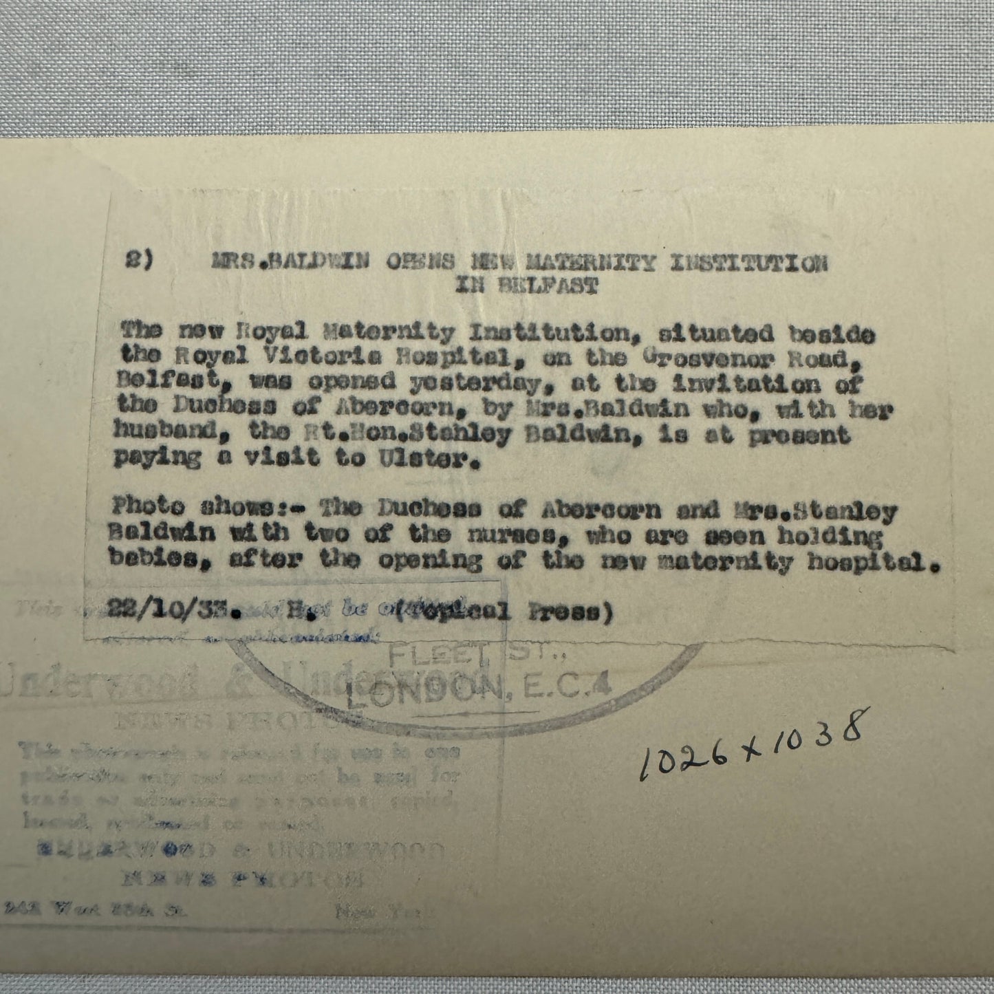 1933 Belfast Maternity Hospital Nurses Baby Press Photo Photograph UK